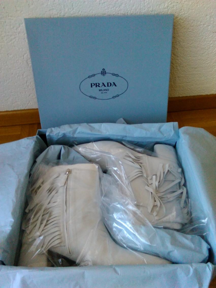 Prada Fringed Leather Ankle Boots