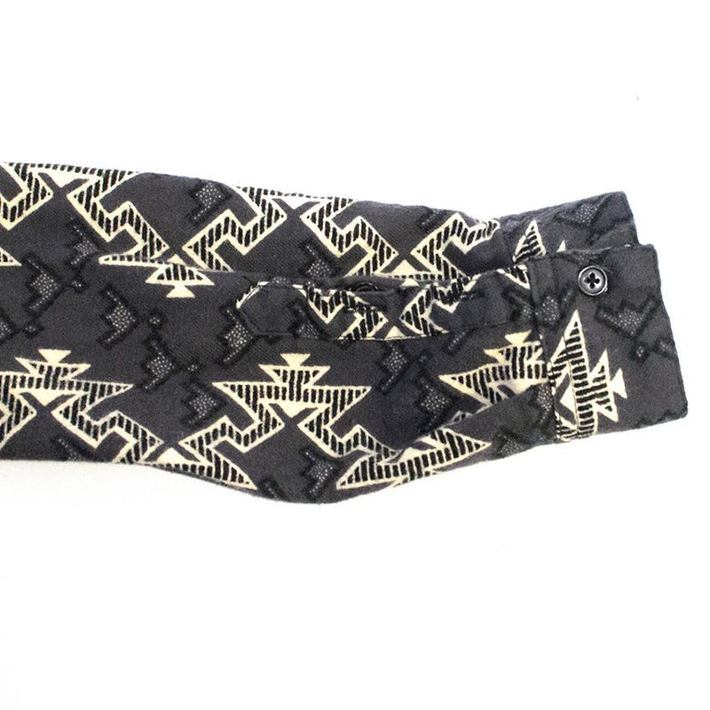 BDG Charcoal and white geometric print shirt
