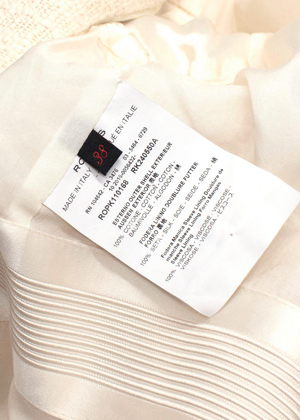 Rochas Cream Embellished Badge Jacket and Skirt Two Piece