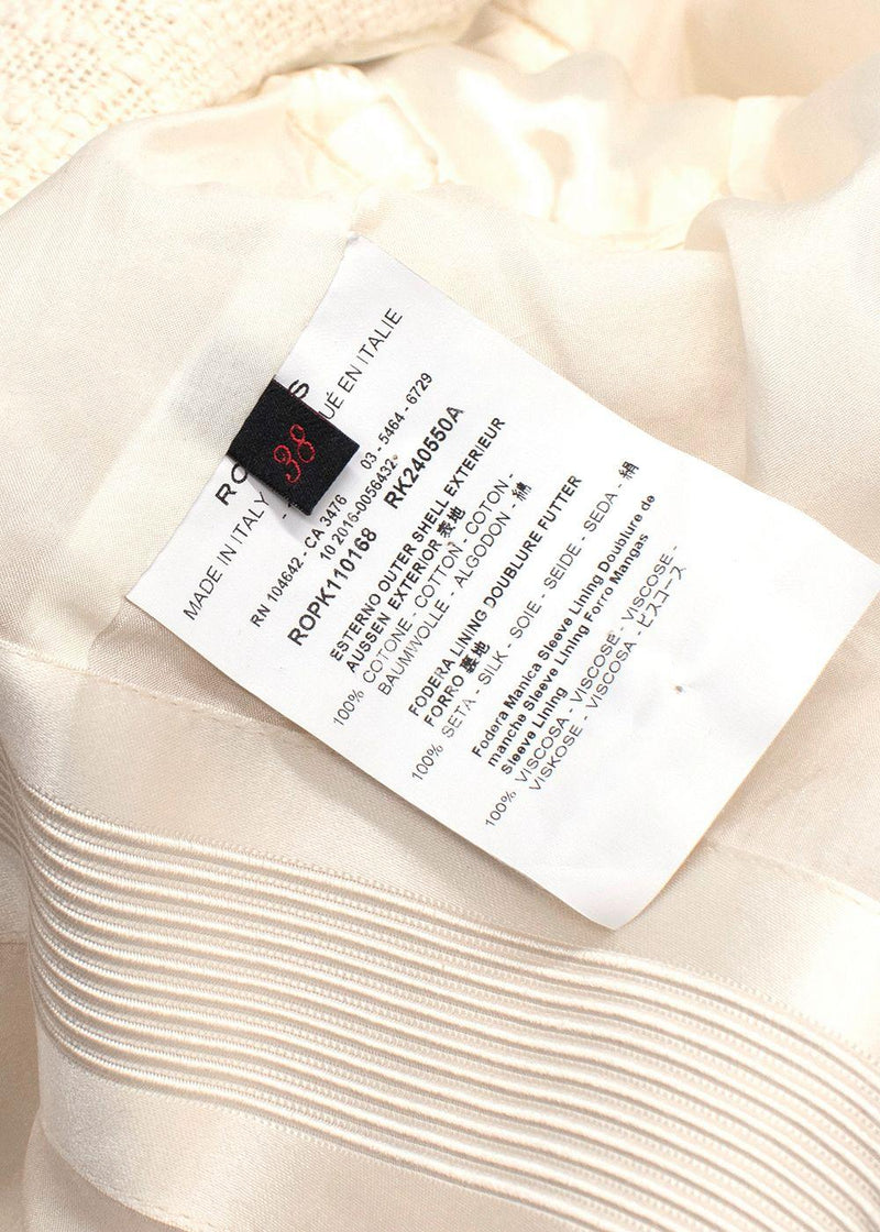 Rochas Cream Embellished Badge Jacket and Skirt Two Piece