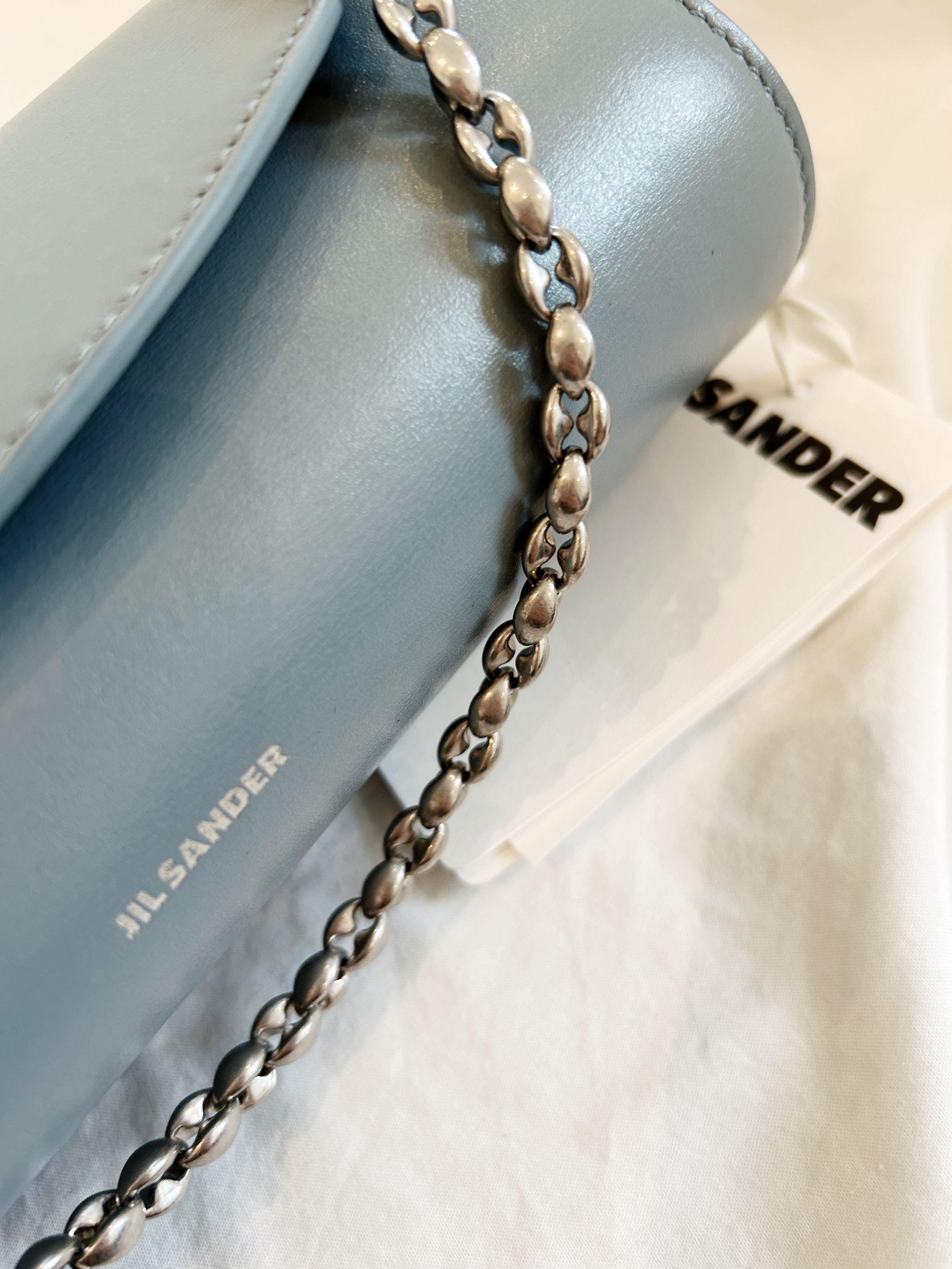 Jil Sander Blue Mini Cannolo Shoulder Bag