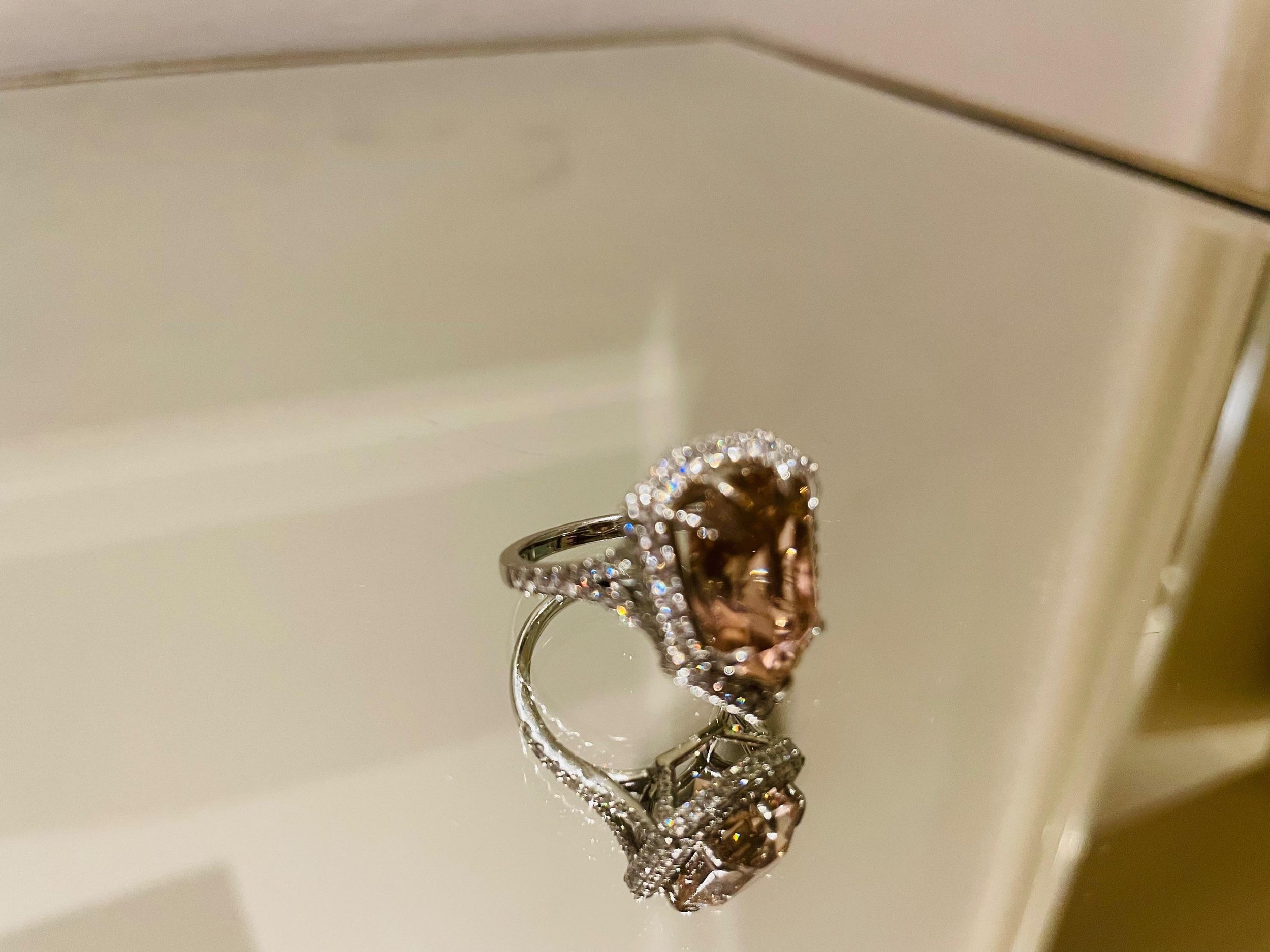 platinum, diamond & tourmaline cocktail ring K 1/2