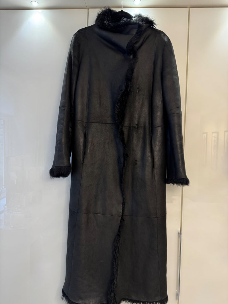 Joseph Black Maxi Shearling Coat
