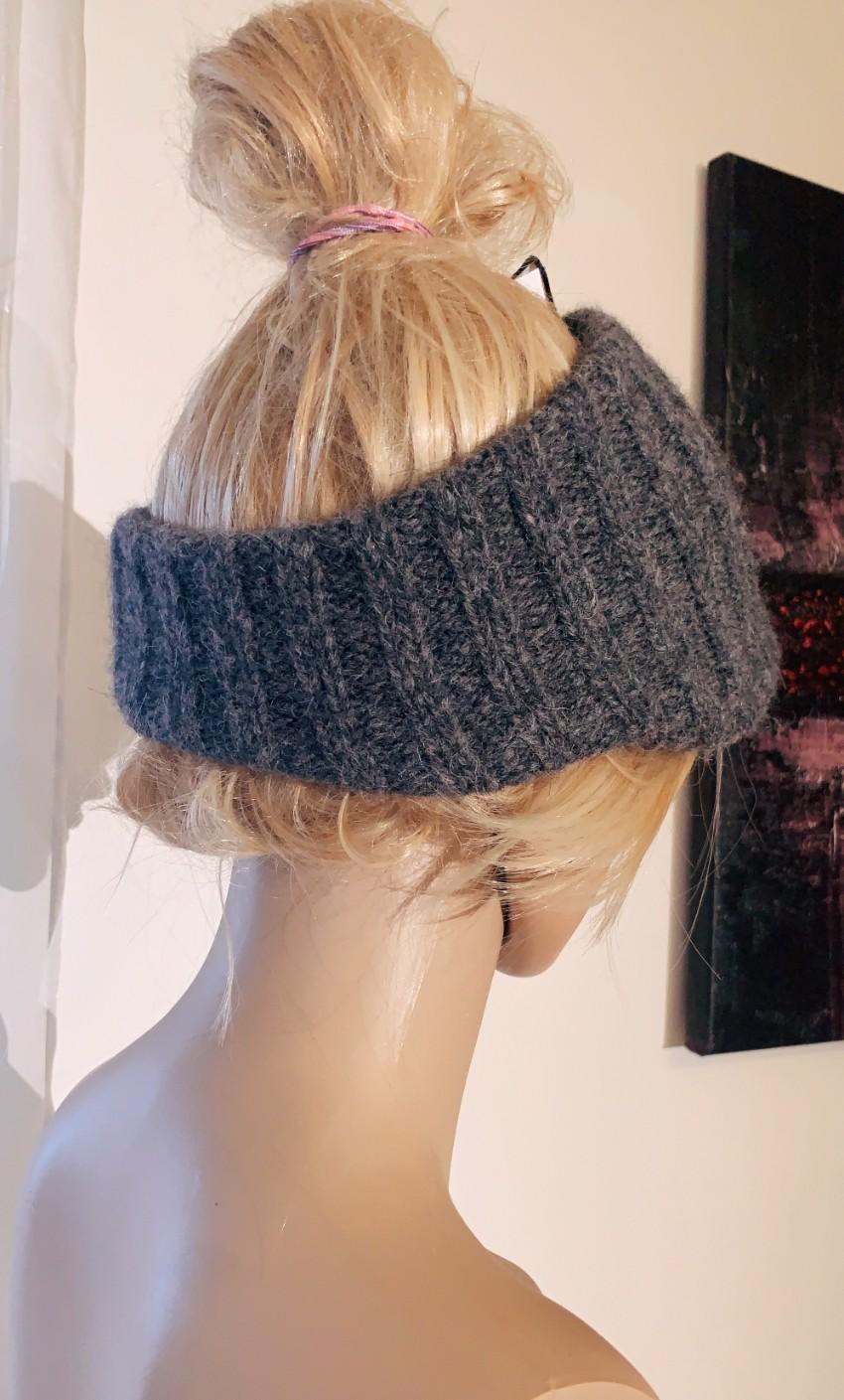 Plan C Charcoal Marl Alpaca-Blend Ribbed Headband