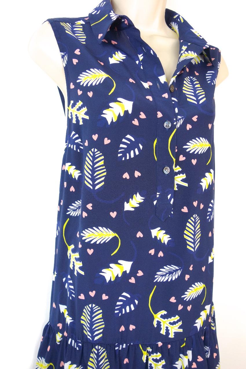 Chianti and Parker printed blue silk satin dress