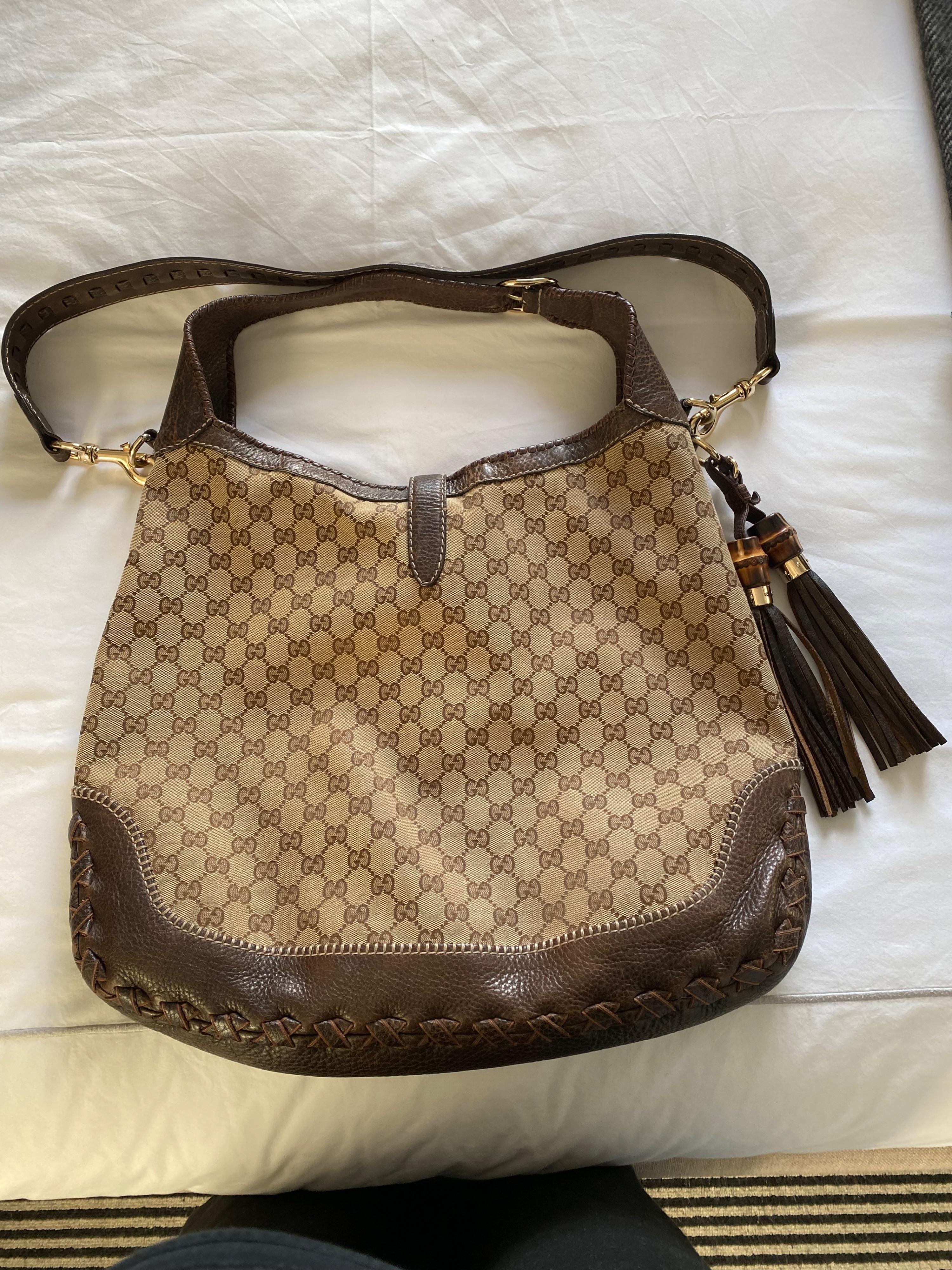 Gucci Brown Monogram Hobo Bag