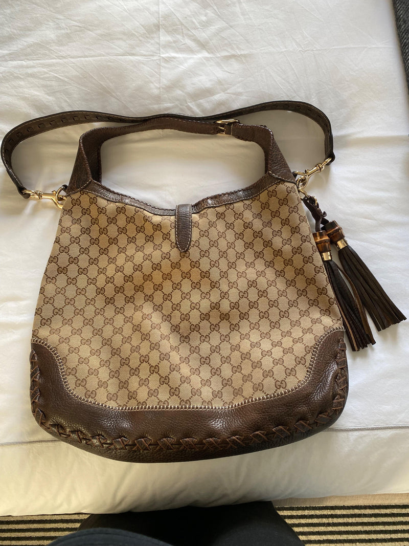 Gucci Brown Monogram Hobo Bag
