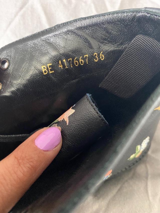 Saint Laurent Black Floral Lolita Ankle Boots