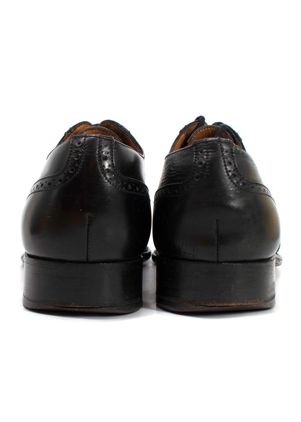 J.M. Weston Black Perforated Leather Dress Shoes