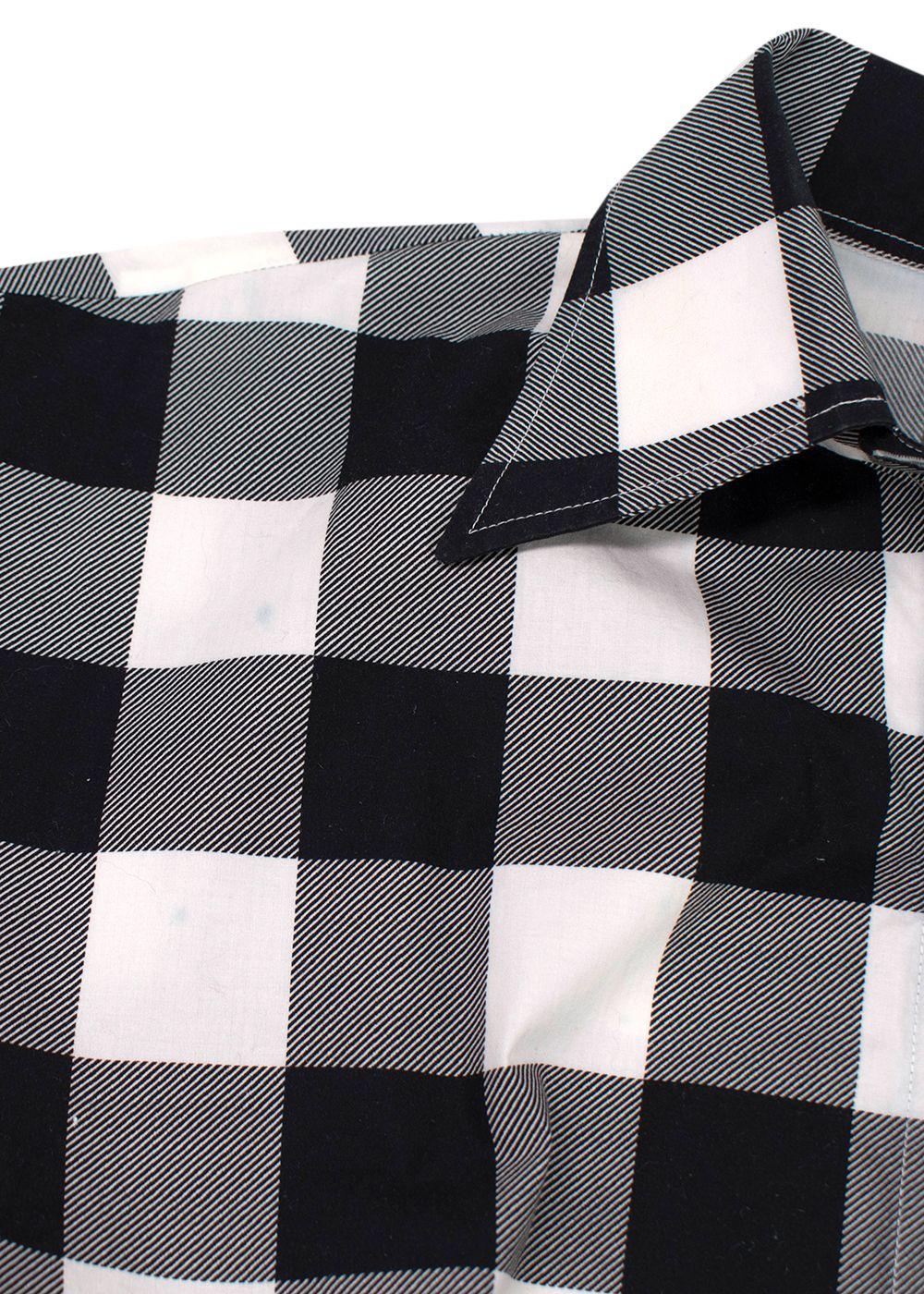 Dolce & Gabbana Black and White Check Short Sleeve Shirt