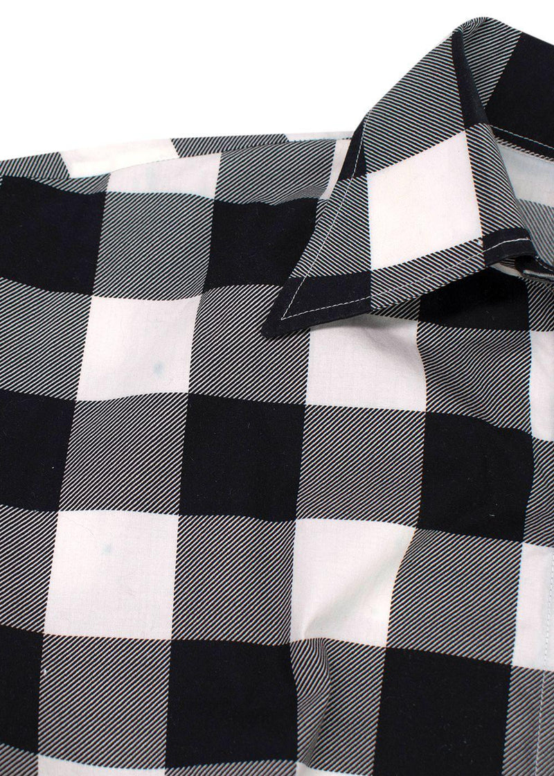 Dolce & Gabbana Black and White Check Short Sleeve Shirt
