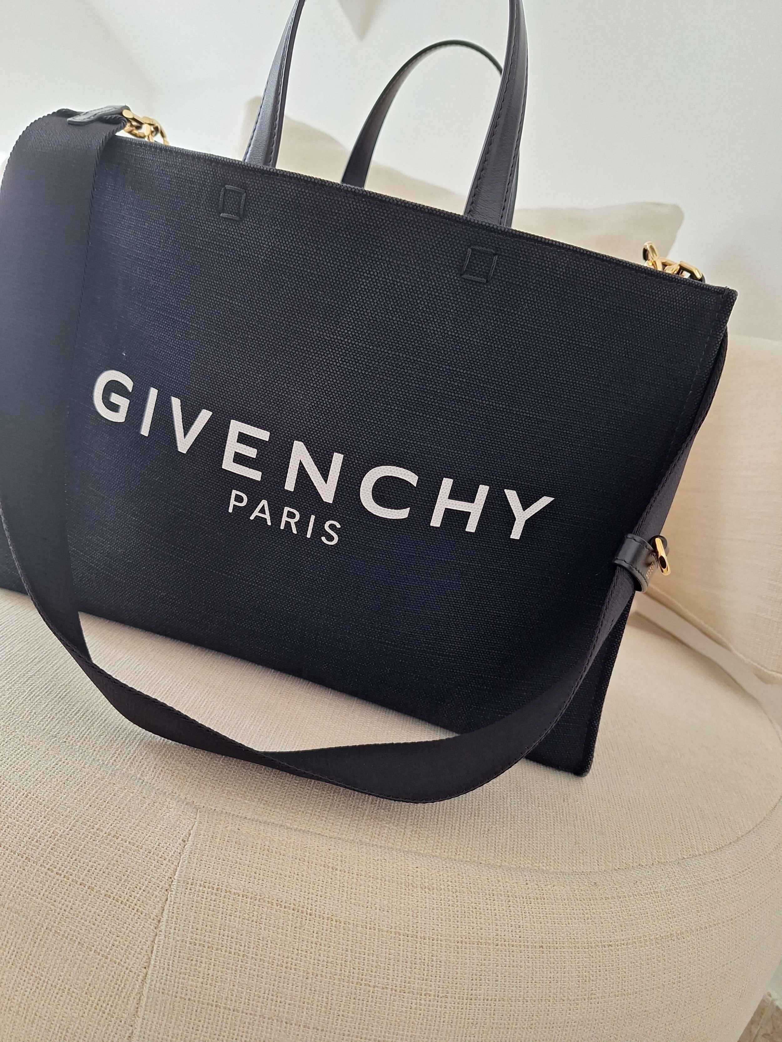 Givenchy Black Medium Canvas Shopper Tote Bag