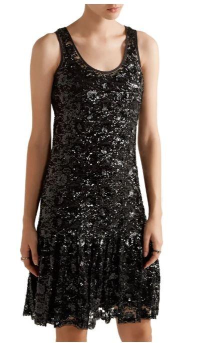 Michael Micahel Kors embellished black tulle mini dress