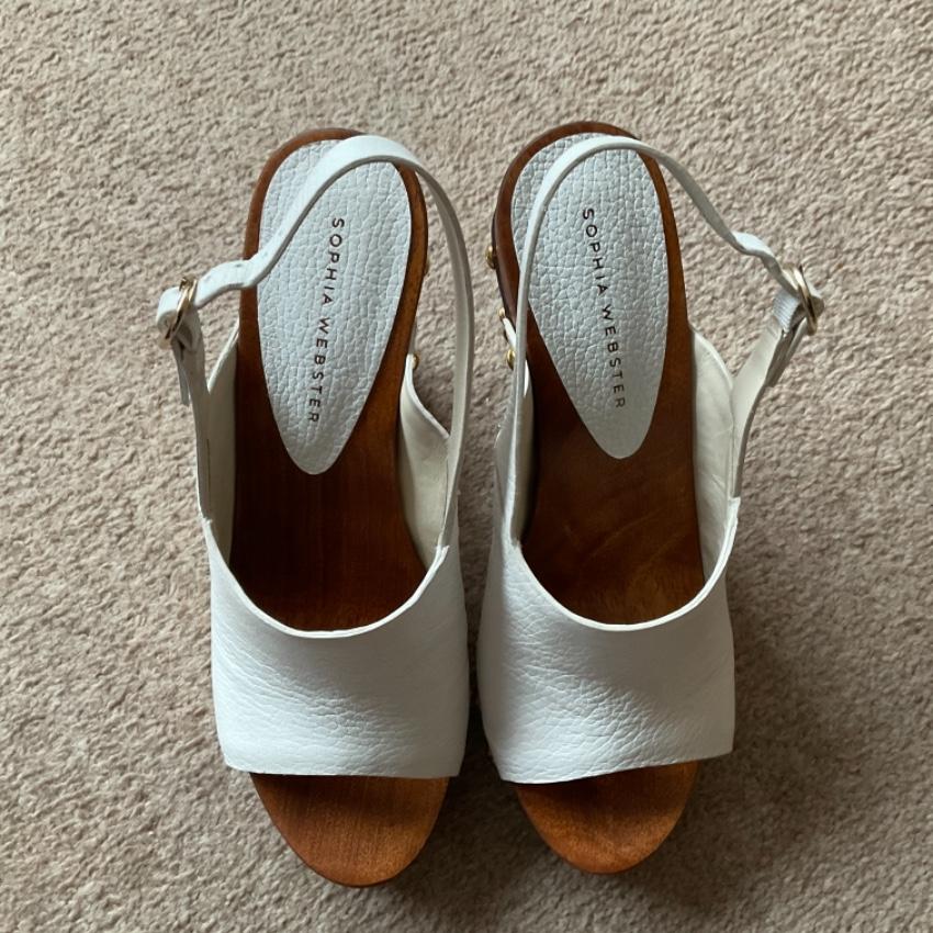 Sophia Webster White Paradise Wedge Sandals