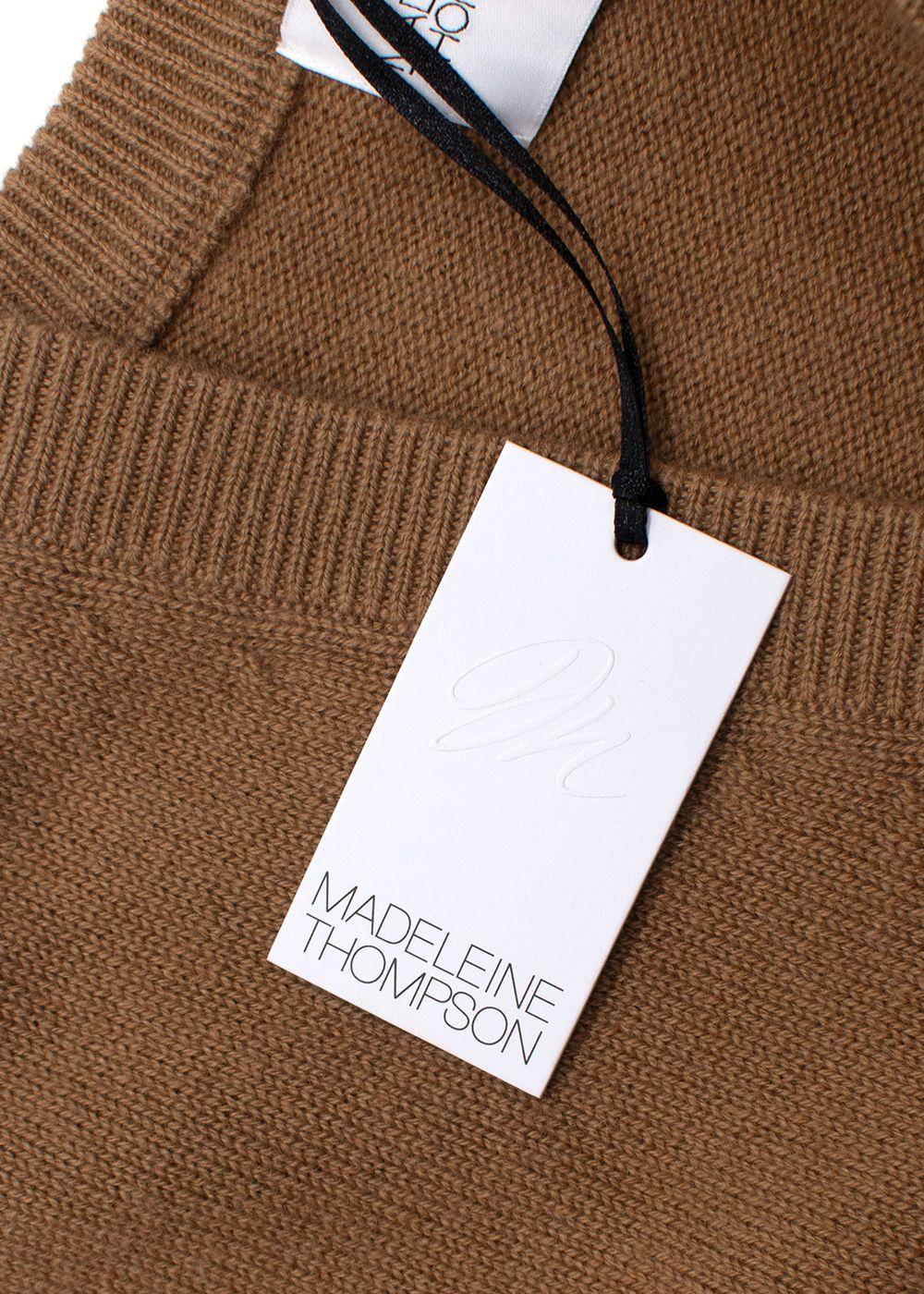 Madeleine Thompson Camel Wool-Blend Sweater Vest