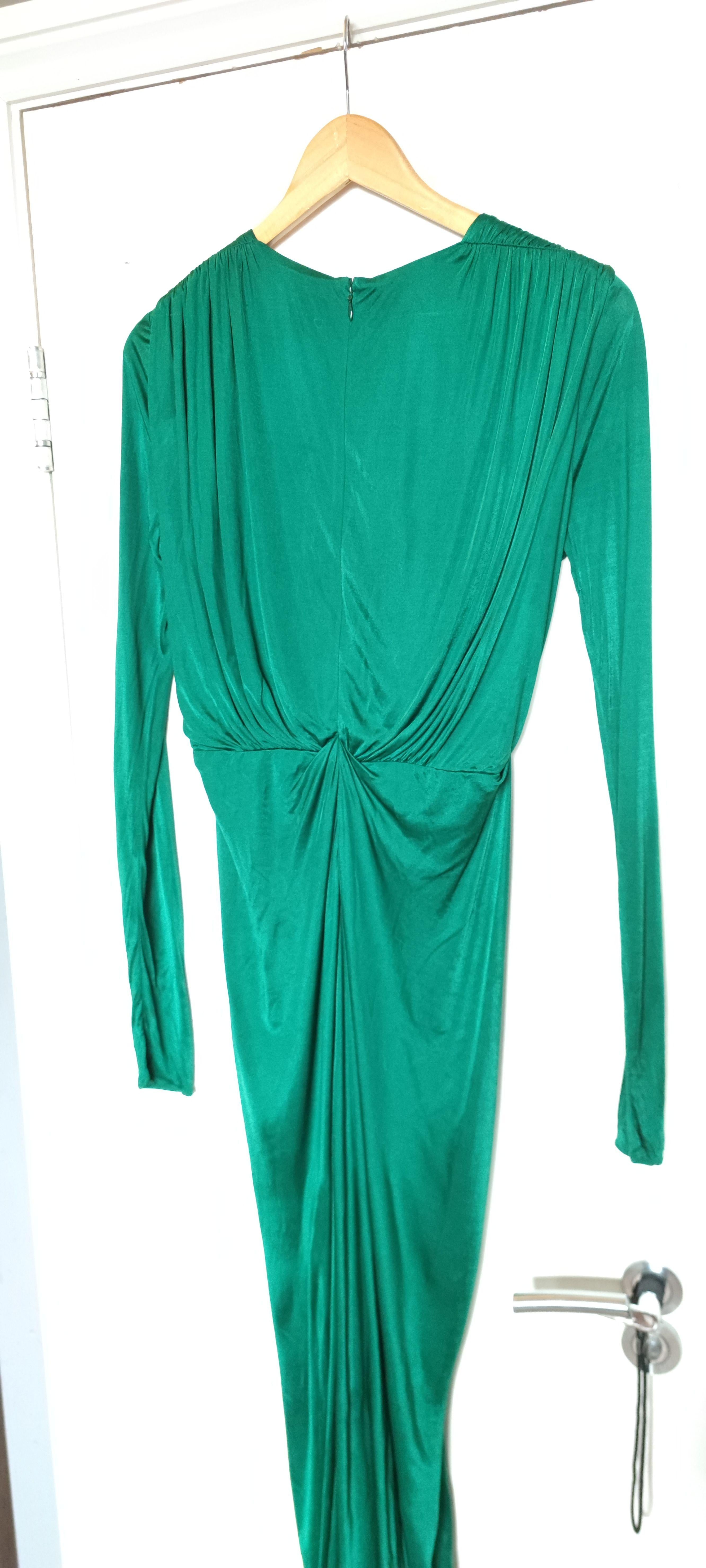 Emerald Draped Bodycon Dress