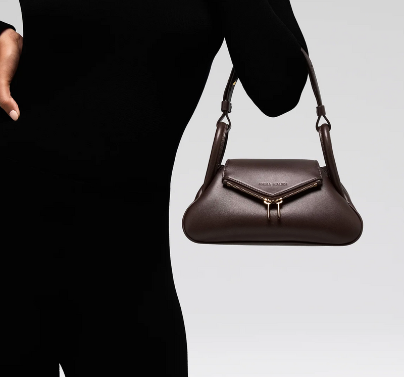 Amina Muaddi Leather Gemini Shoulder Bag