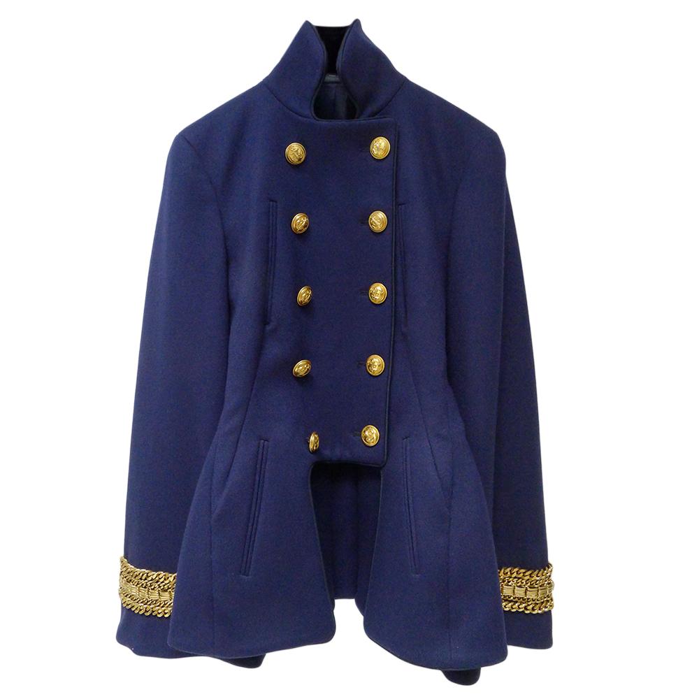Alexander McQueen Blue Military Double Breasted Jacket