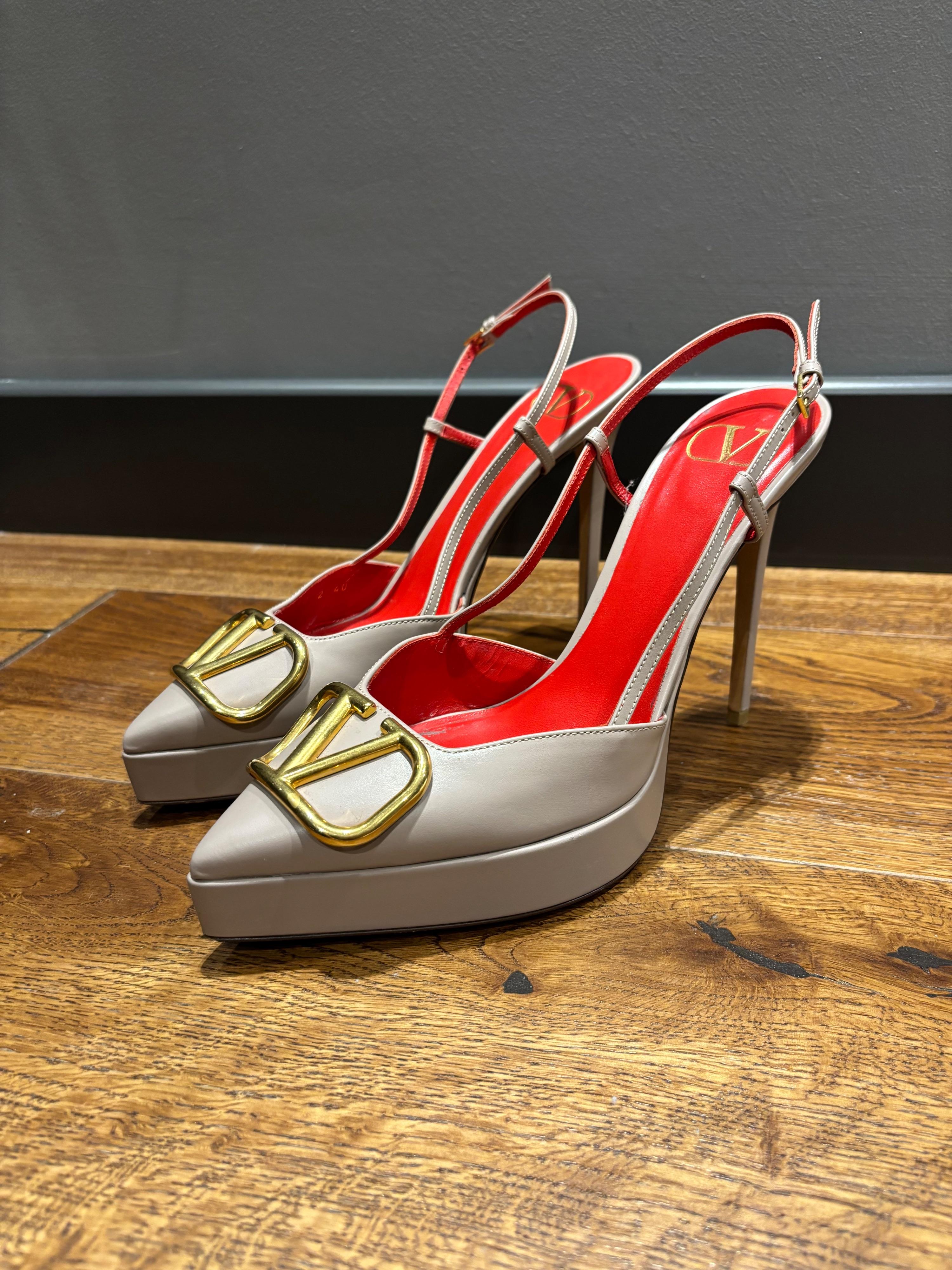 Valentino Nude Slingback Sandals