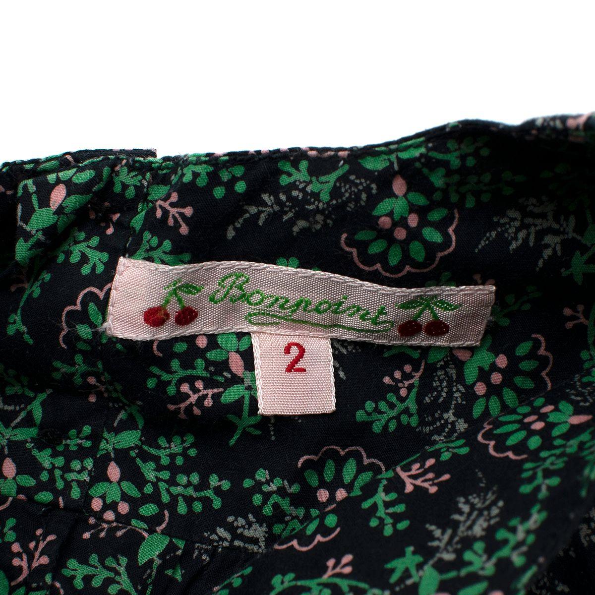 Black & Green Leaf Print Cotton Tunic Dress