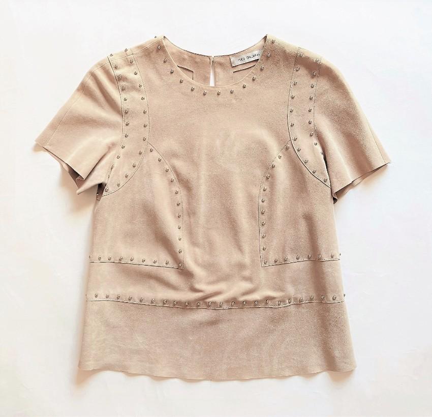Yves Salomon Suede Studded T-Shirt