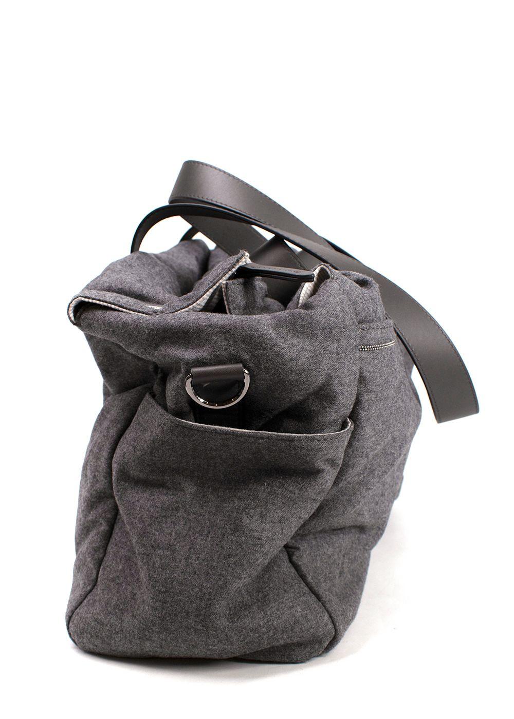 Brunello Cucinelli Grey Fabric Duffle Bag