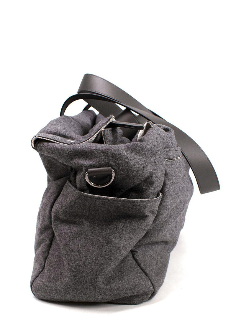 Brunello Cucinelli Grey Fabric Duffle Bag