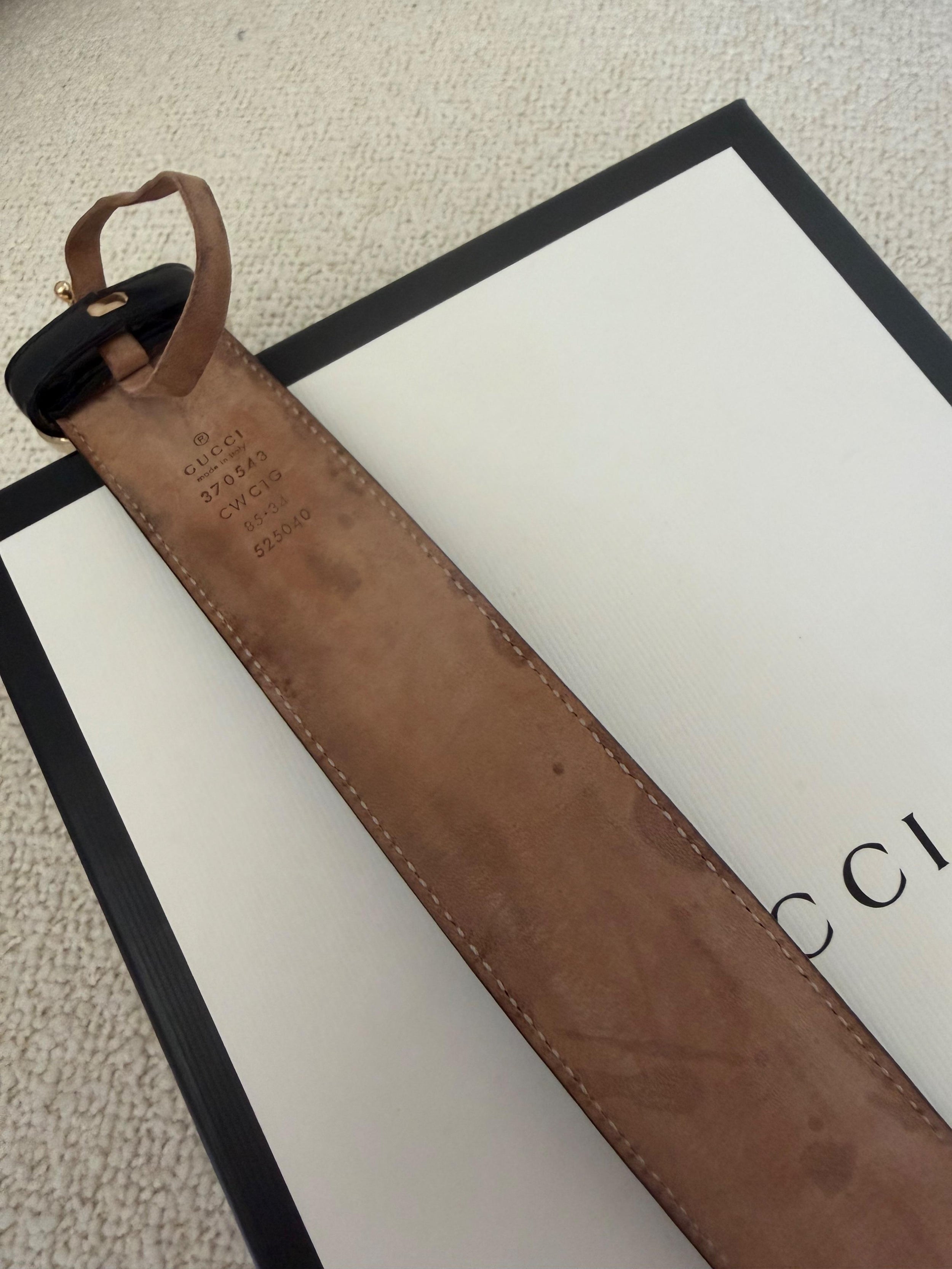 Gucci Black Leather Belt