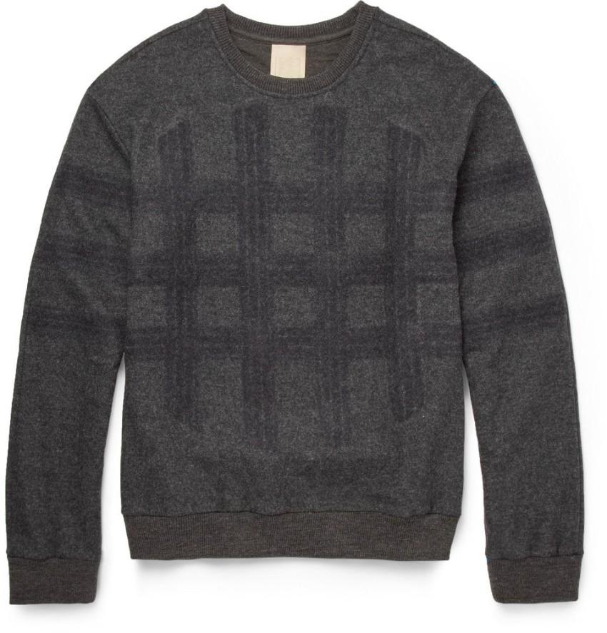 Wooyoungmi Grey Double Layer Wool Blend Check Jumper