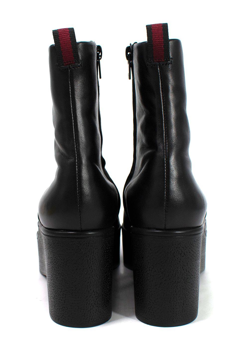 Robert Clergerie Black Leather Platform Ankle Boot