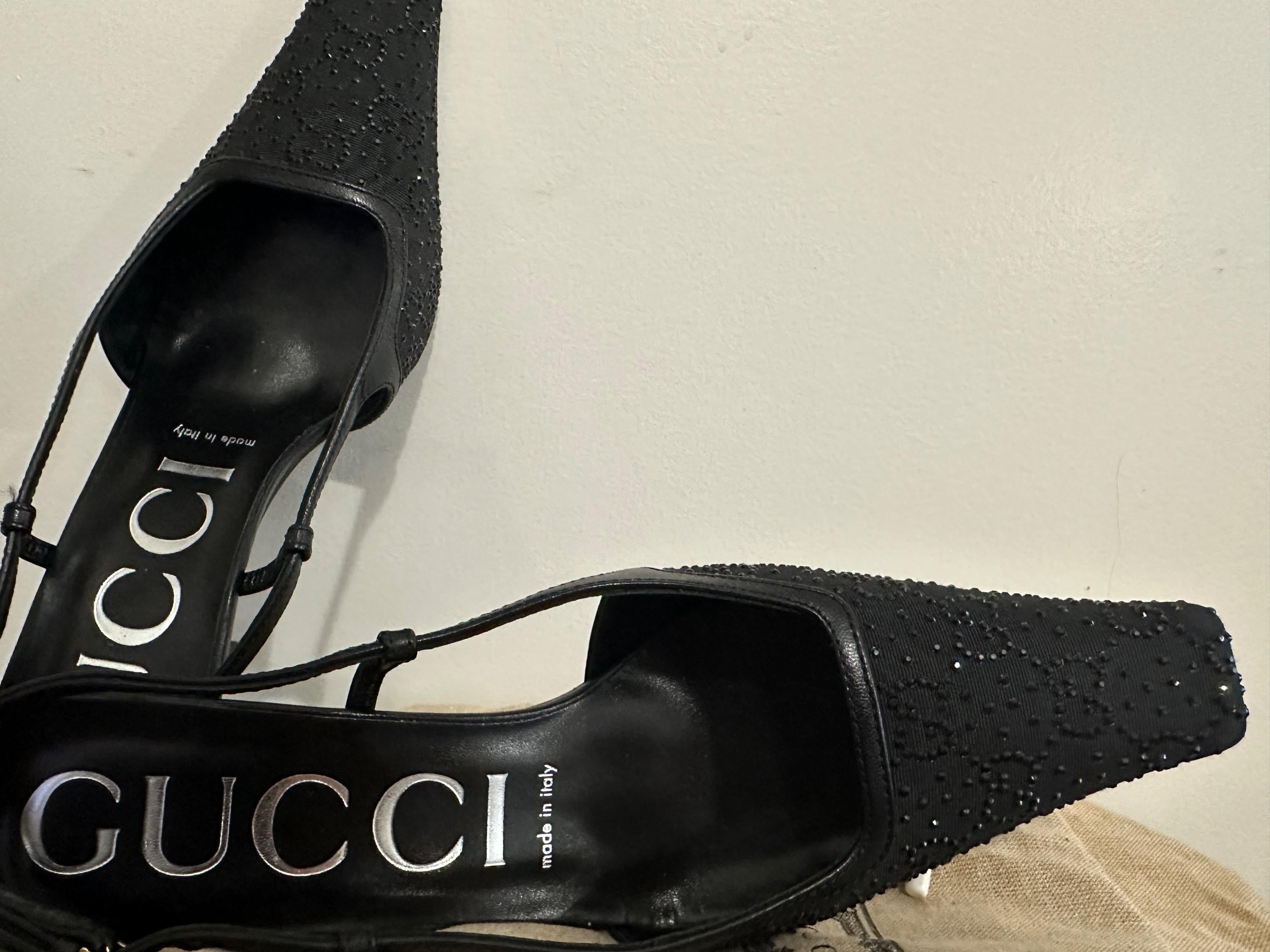 Gucci Crystal GG Slingback 75mm Pump