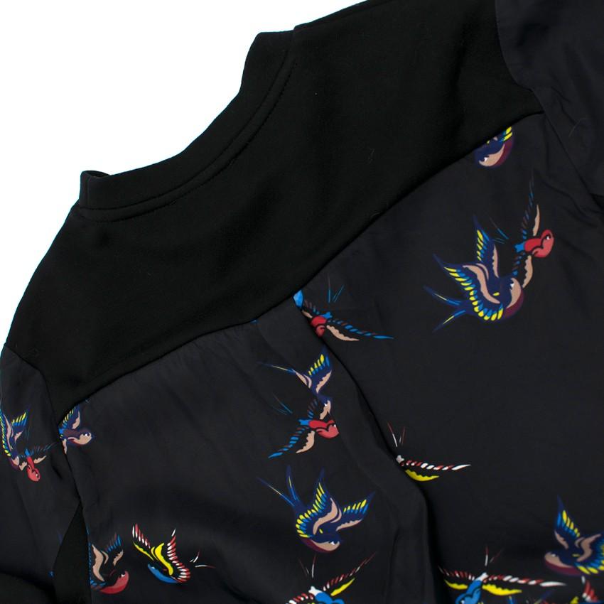 Tim Coppens Black Swallow Print High-Low Jumper