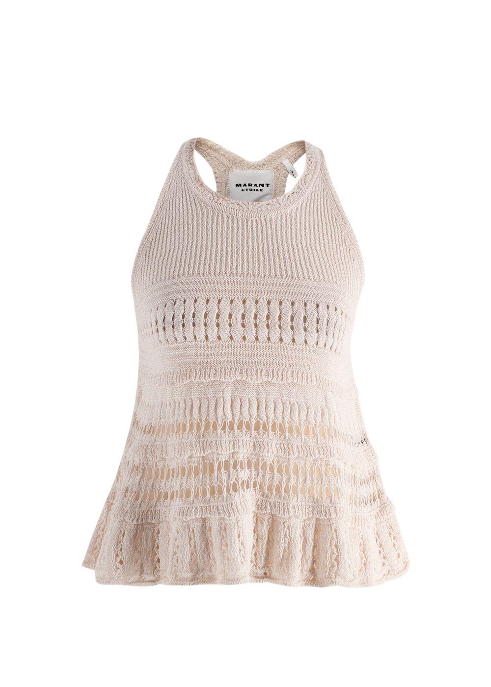Isabel Marant Etoile Cream Crochet Fico Tank Top
