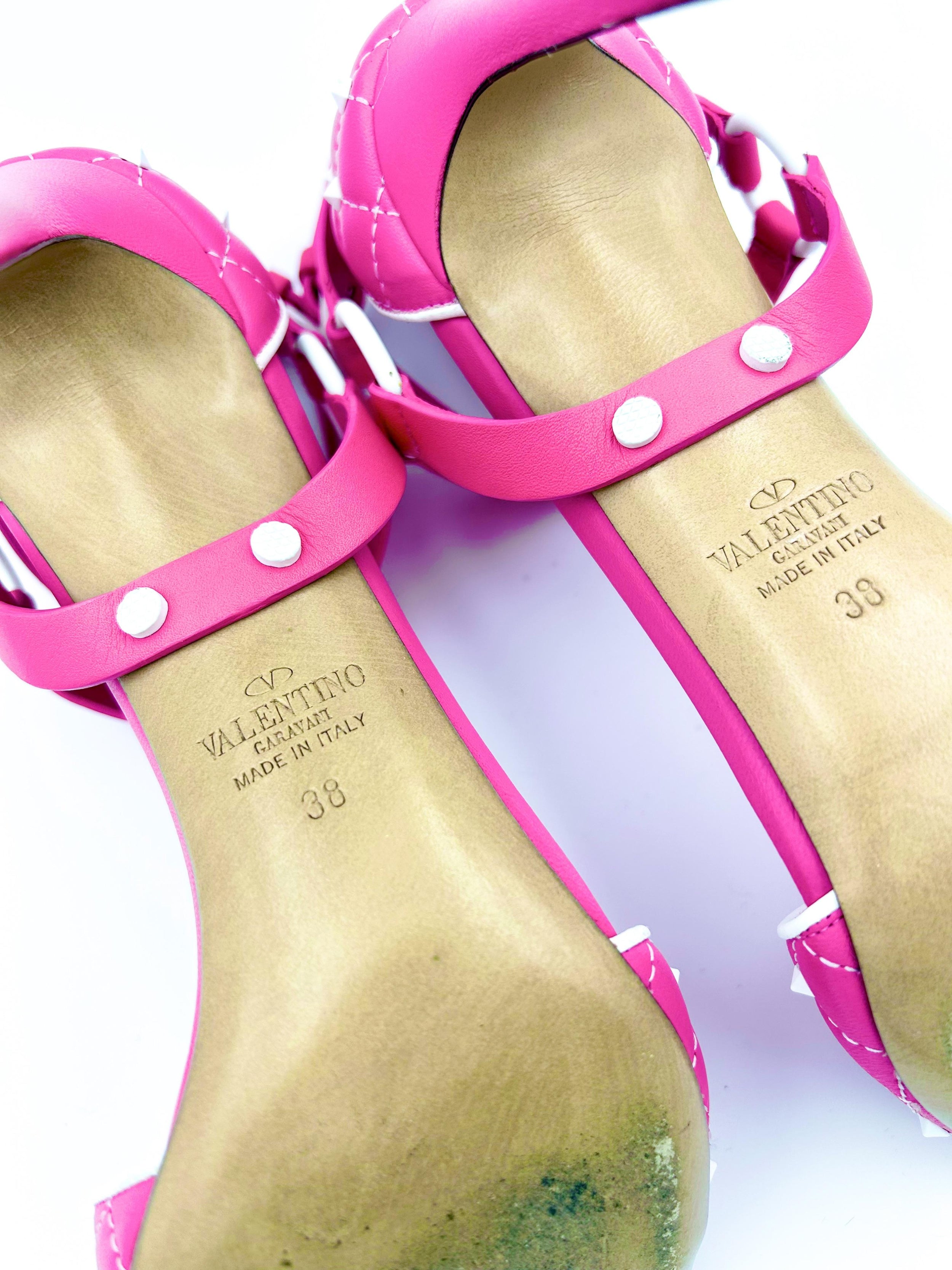 Valentino Pink Rockstud Sandals
