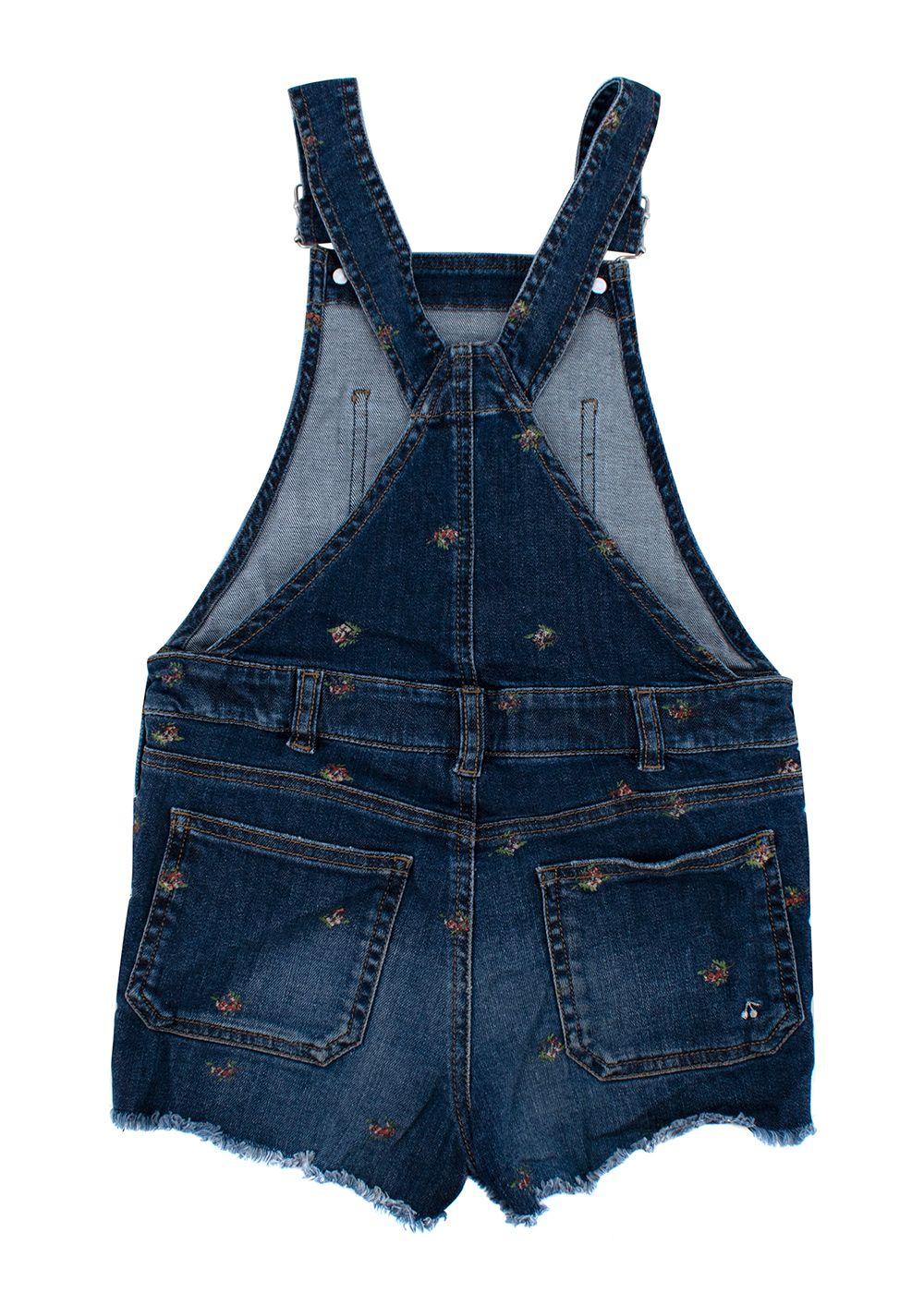Bonpoint Denim Floral Print Overalls 8 Years