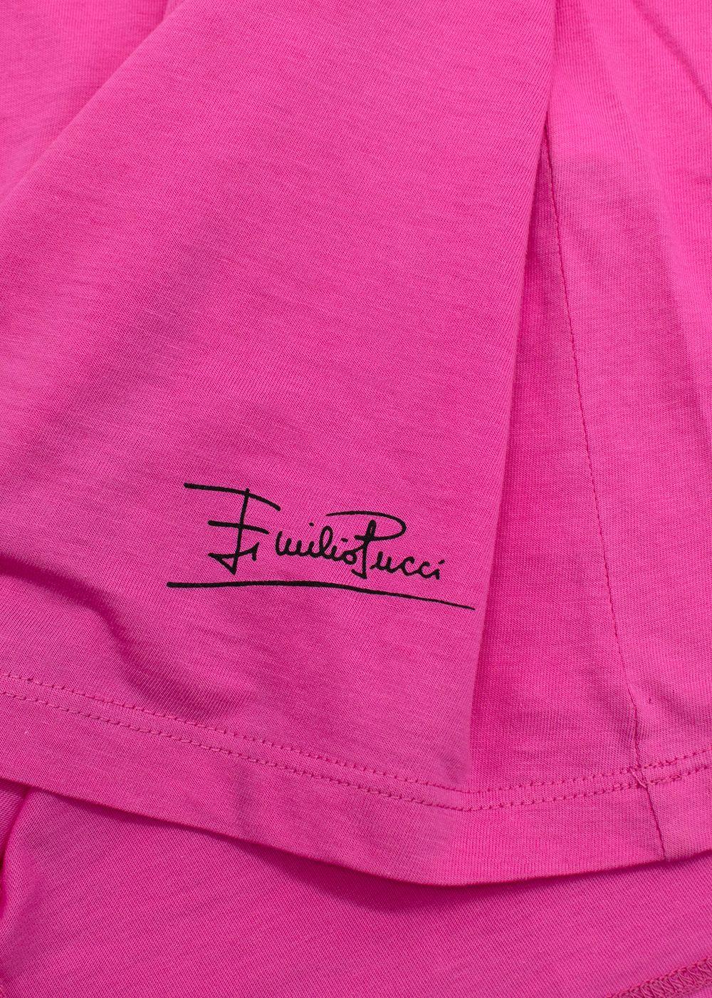 Emilio Pucci Pink Ruffled Sleeve T-Shirt