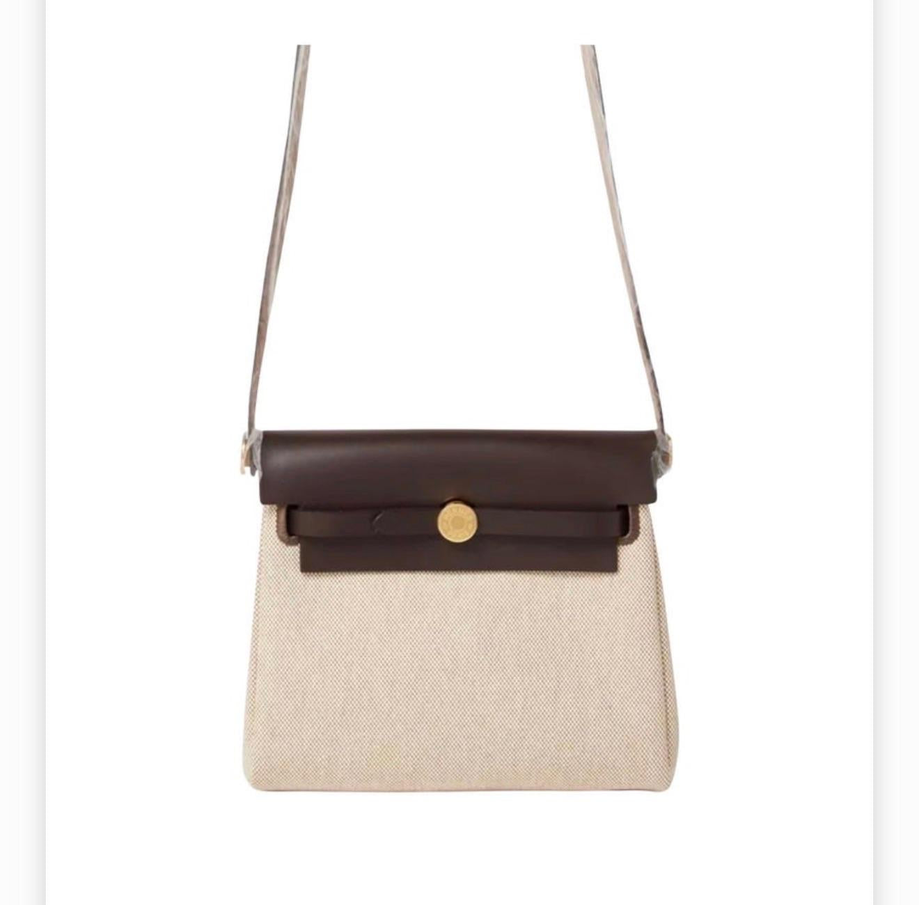 Hermes Ecru Ebene Mini Herbag 20