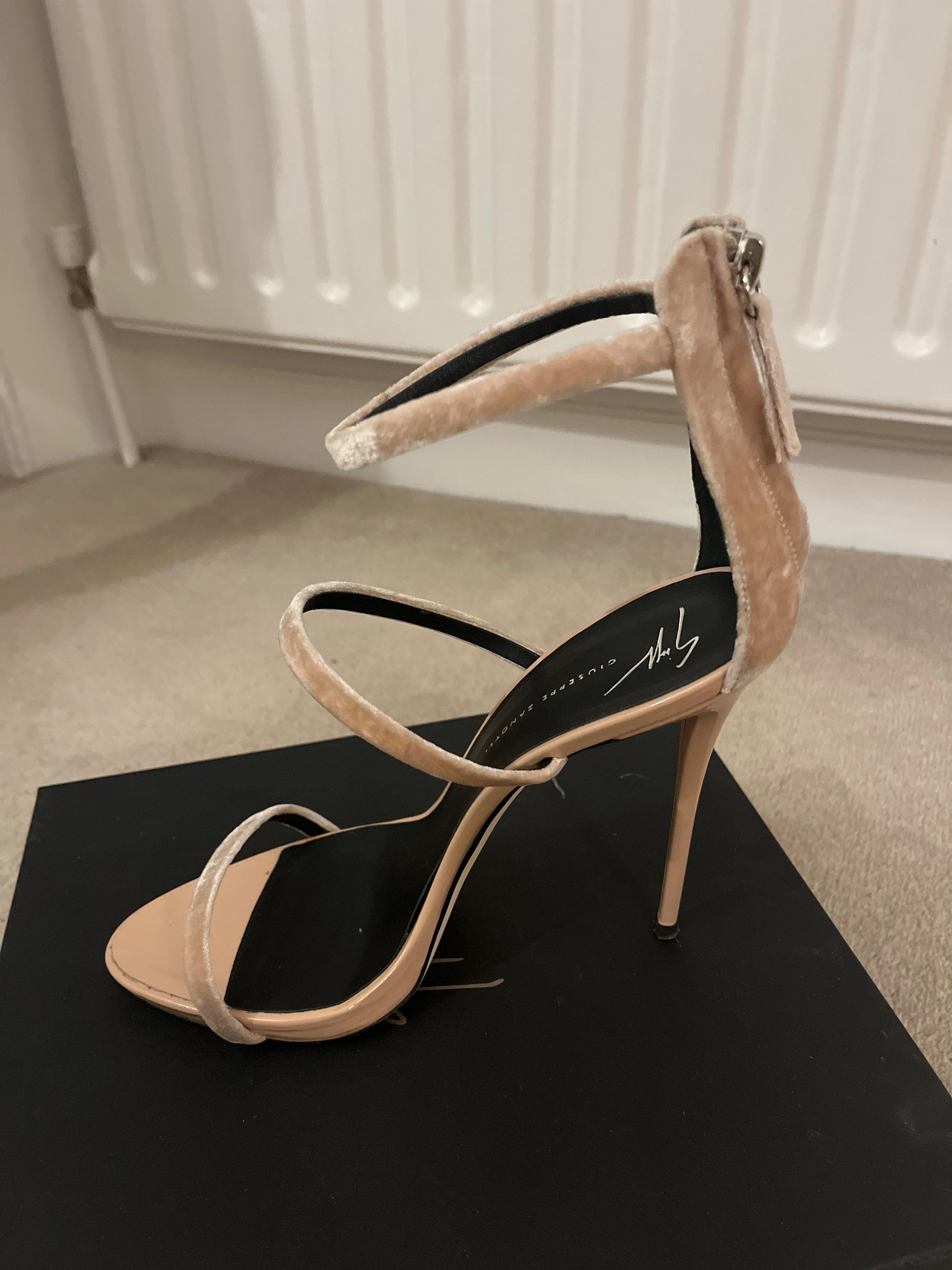 Giuseppe Zanotti Dusty Pink Velvet Harmony Heels