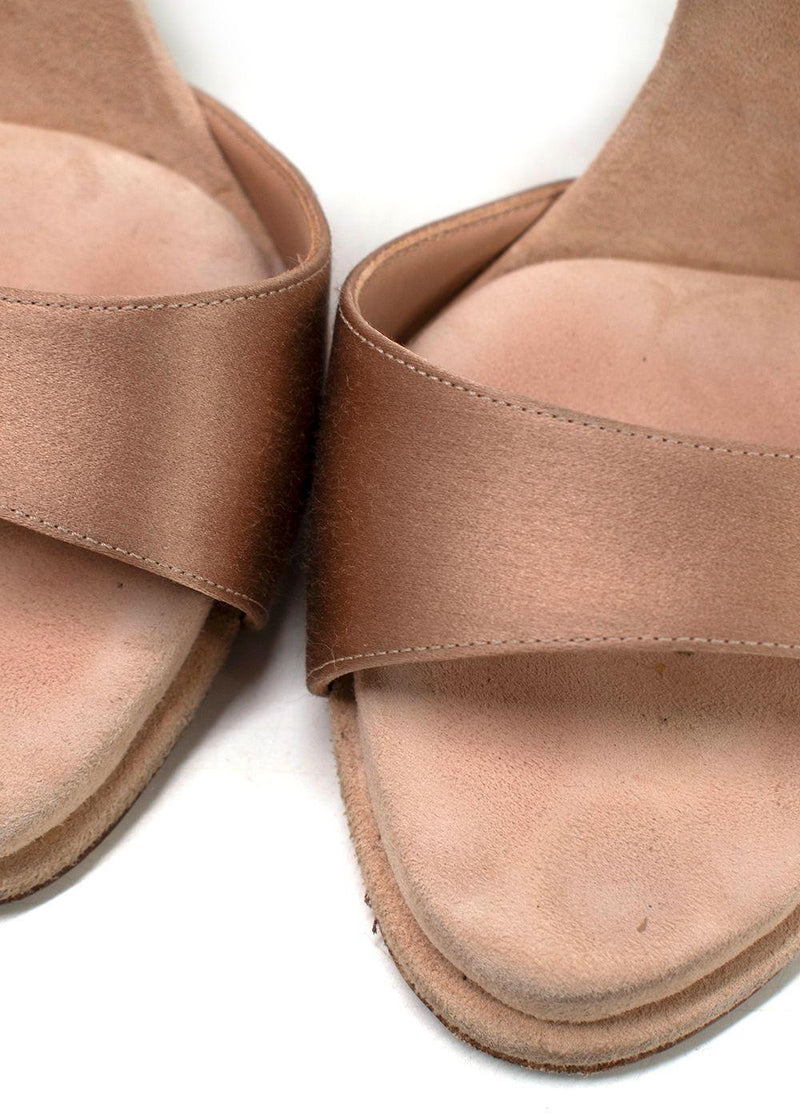Paul Andrew Satin Nude Sandals