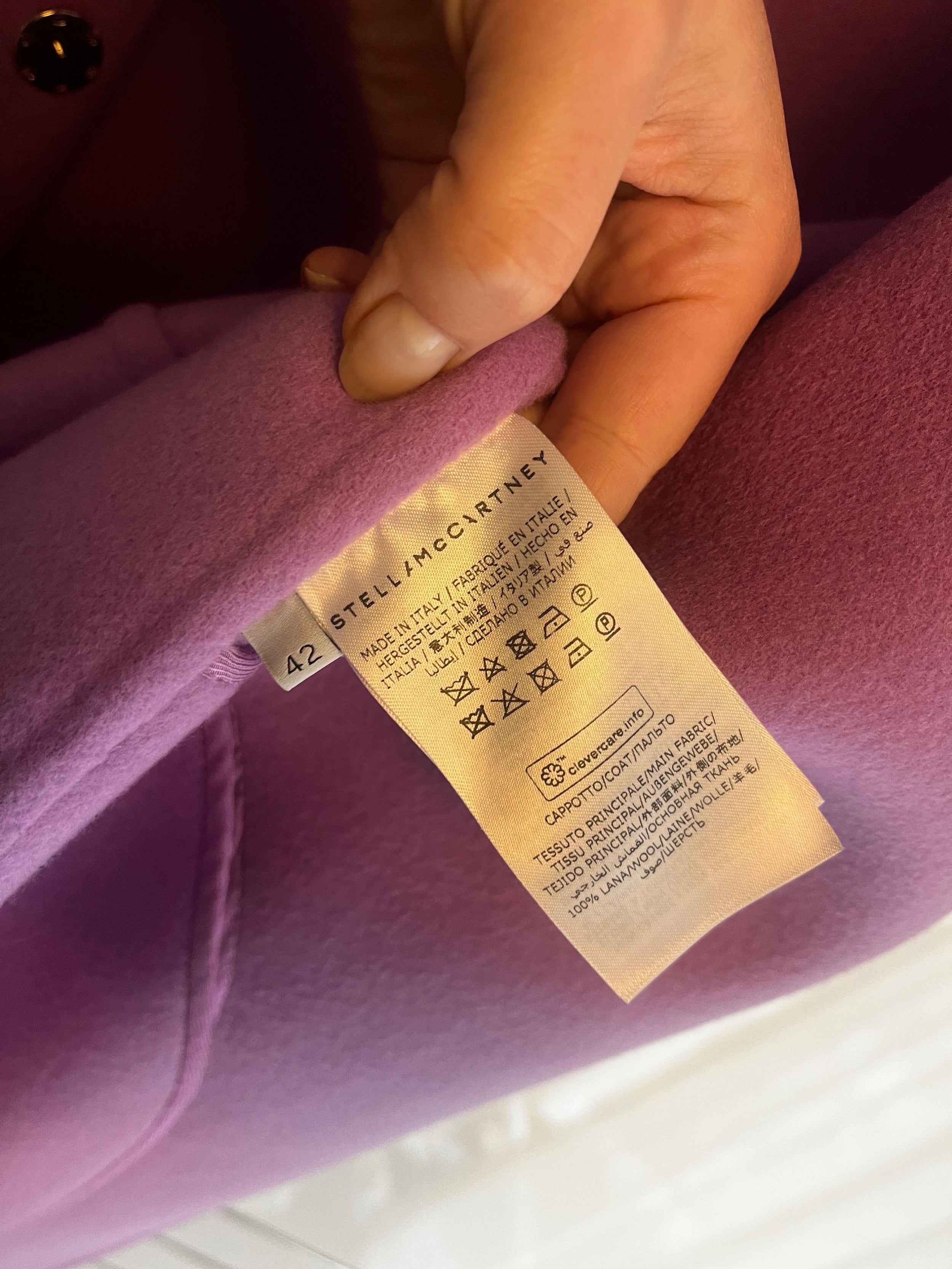 Stella McCartney Purple Wool Overcoat