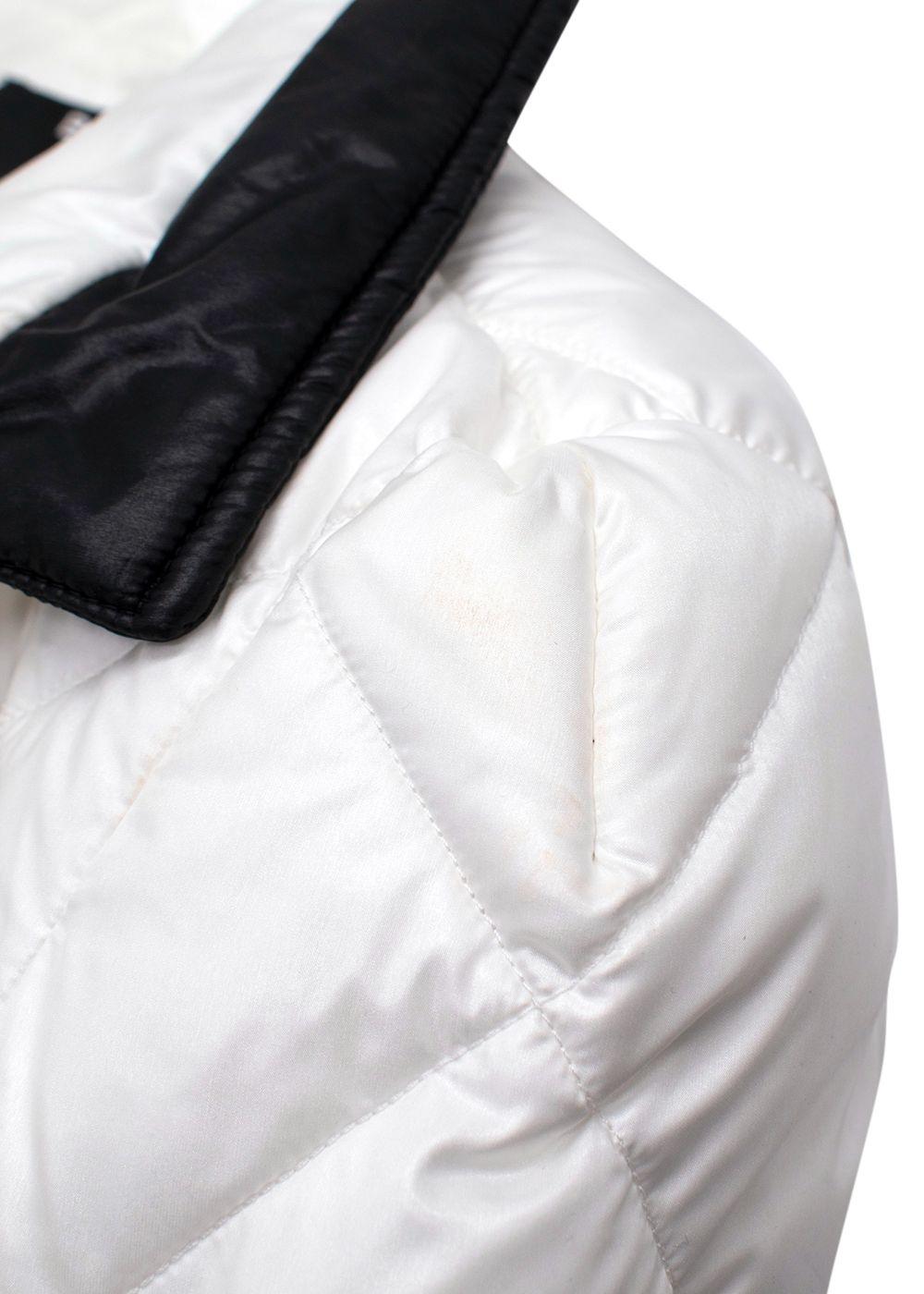 Balmain Black and White Belted Puffer Jacket