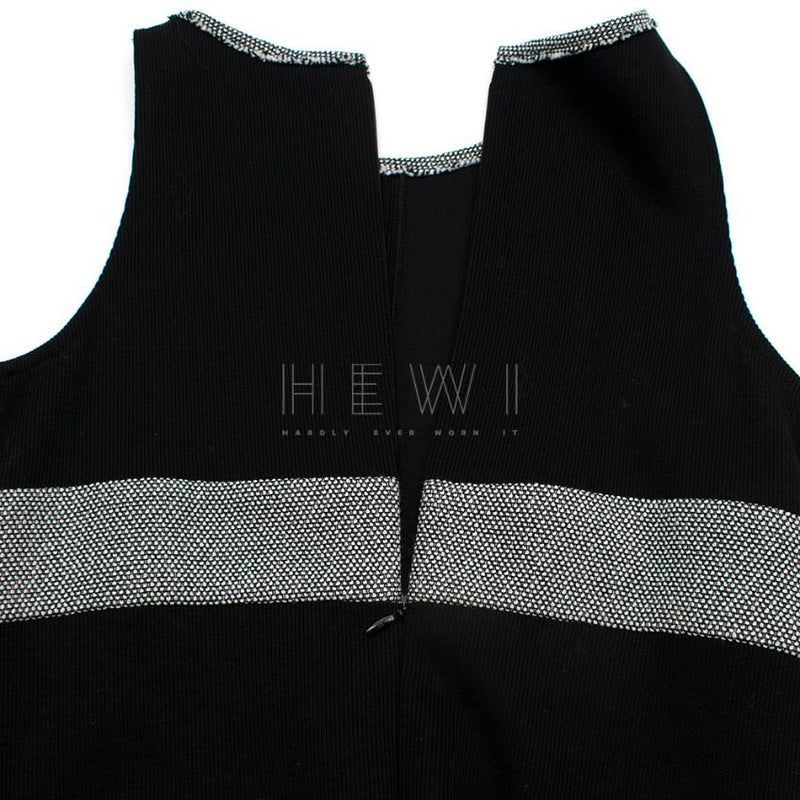 Chanel Black & SIlver Wool Blend Mini Dress