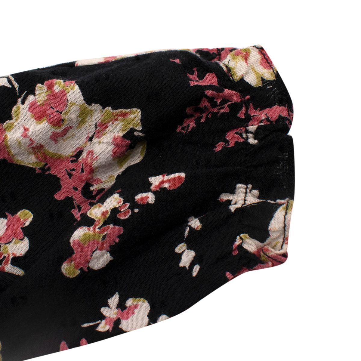 Black Floral Fil Coupe Dress