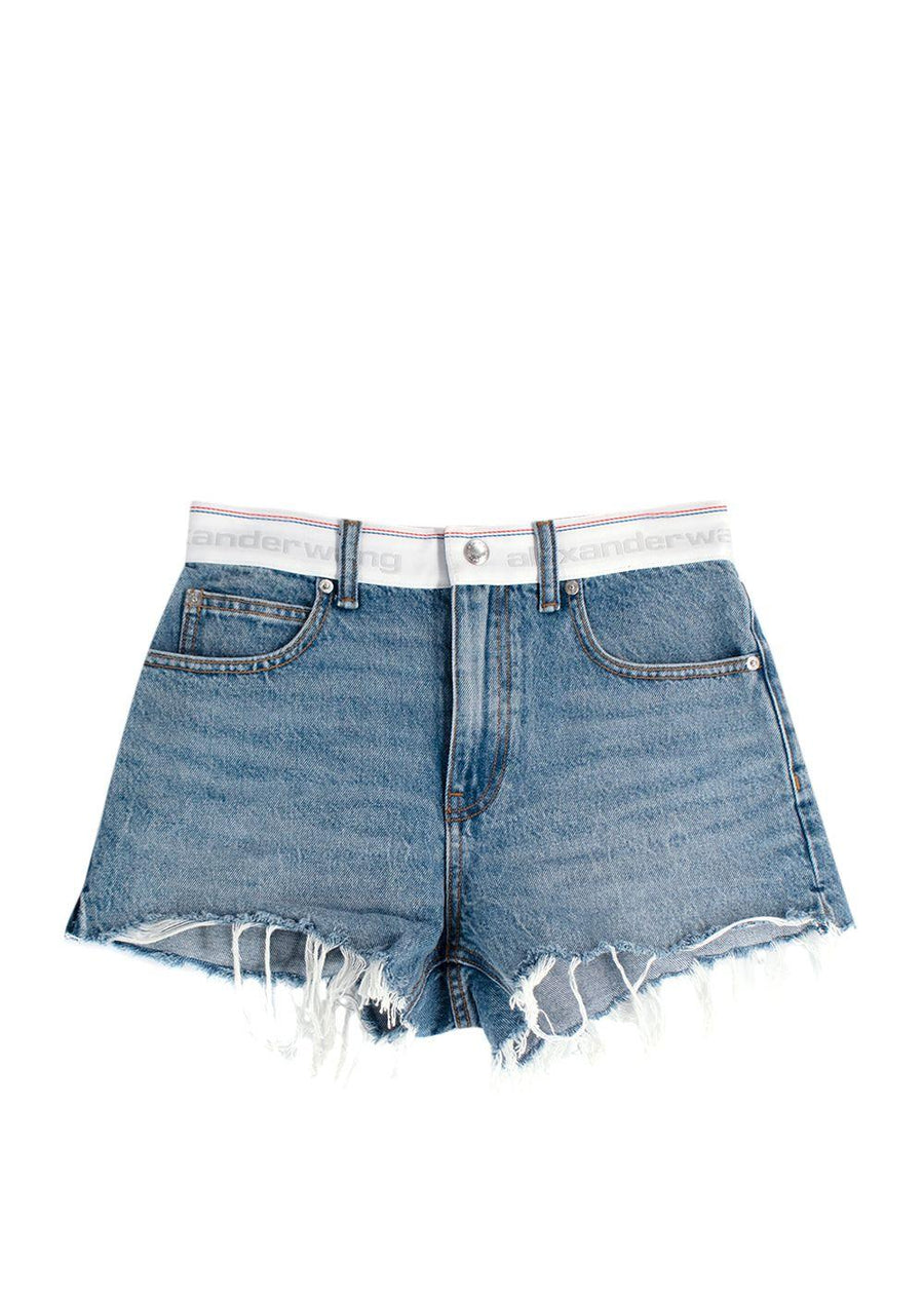 Alexander Wang Denim Shorts with Branded Waistband