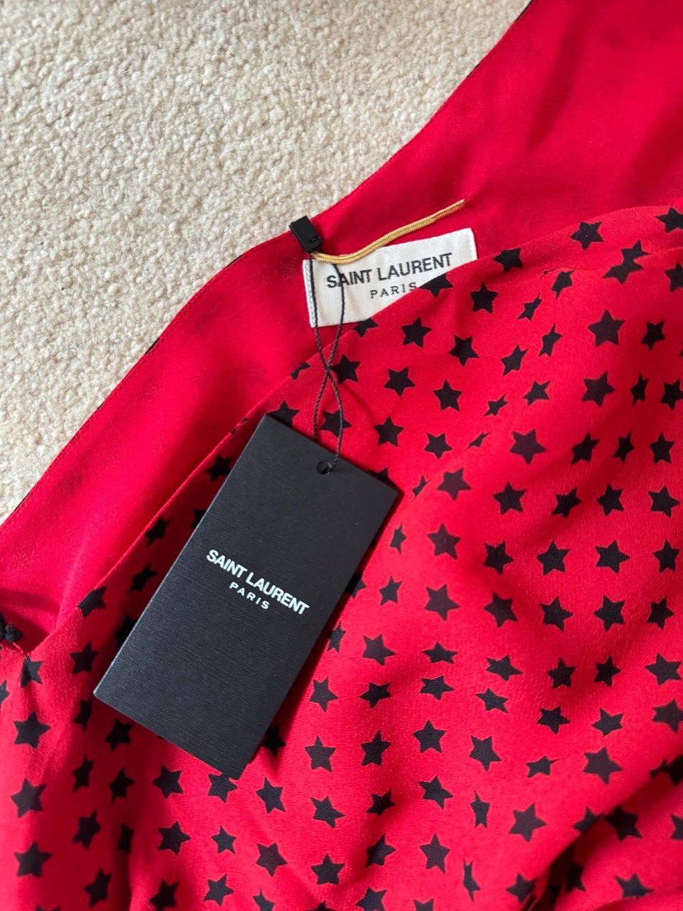 Saint Laurent Red Star Print Mini Dress
