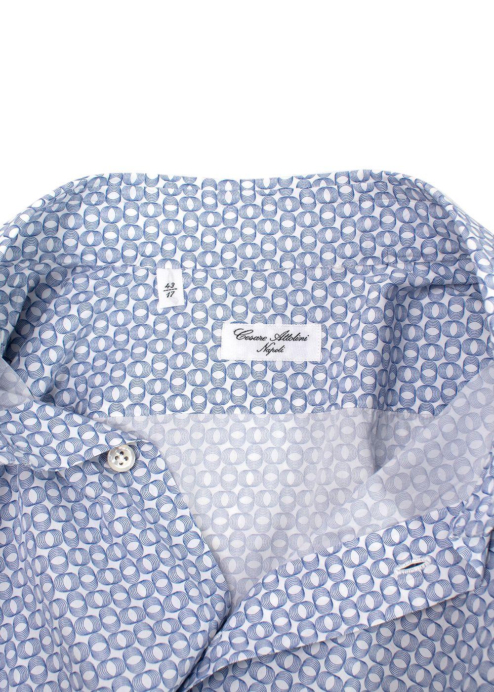 Cesare Attolini Napoli Blue Patterned Shirt