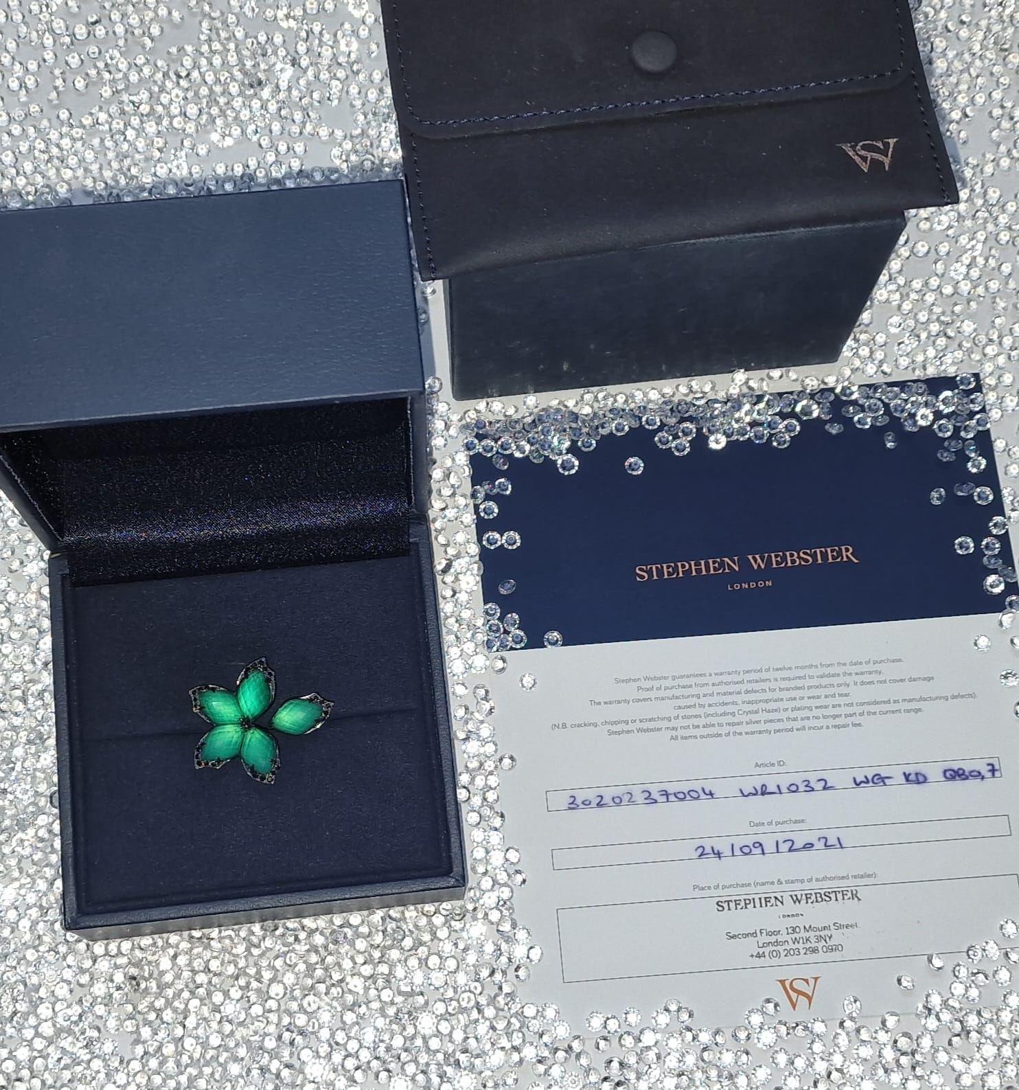 Stephen Webster Green The 'Love Me, Love Me Not' Crystal Haze Chance Cocktail Ring