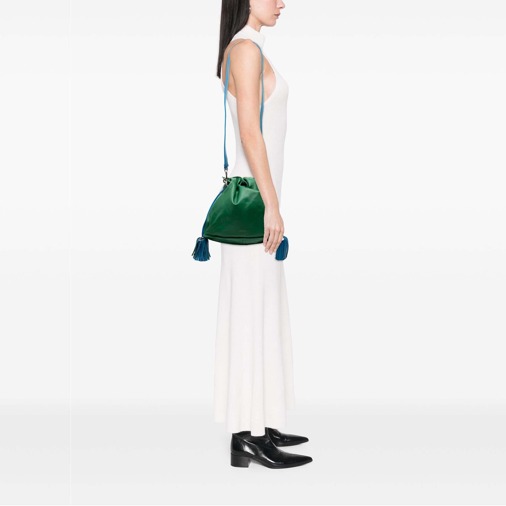 Loewe Green/Blue Bicolor Nappa Flamenco Tassel 30 Crossbody