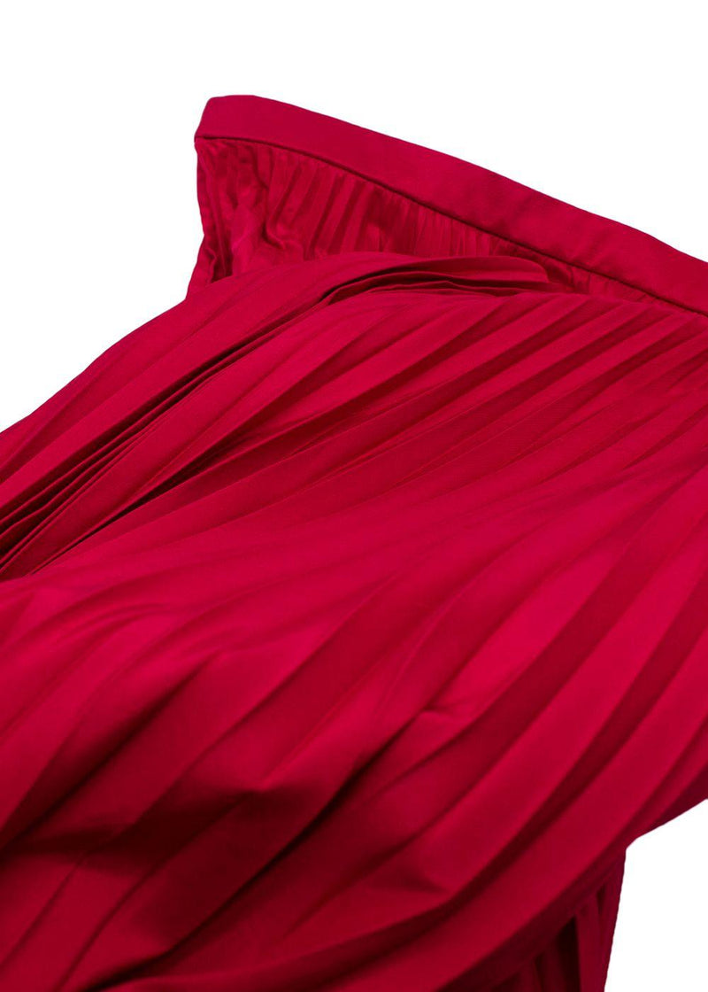 Christian Dior Pink Pleated  Silk Midi Skirt