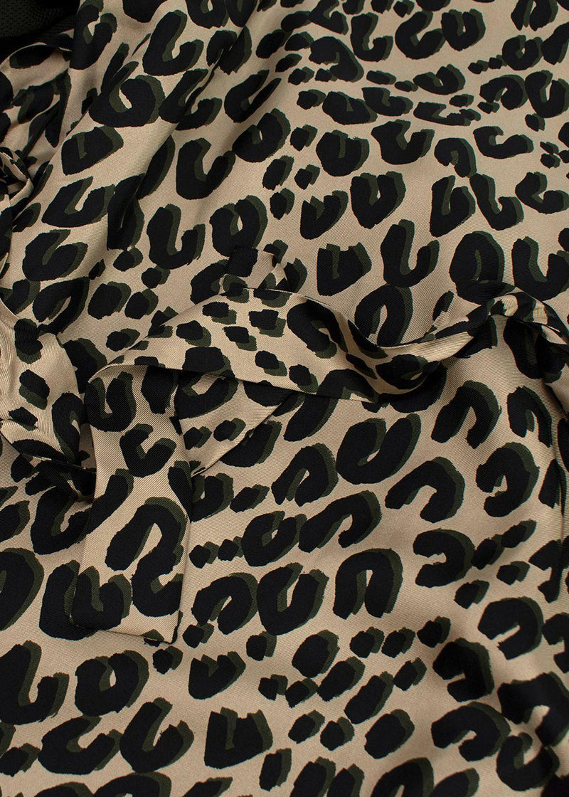 green/Leo print turtleneck